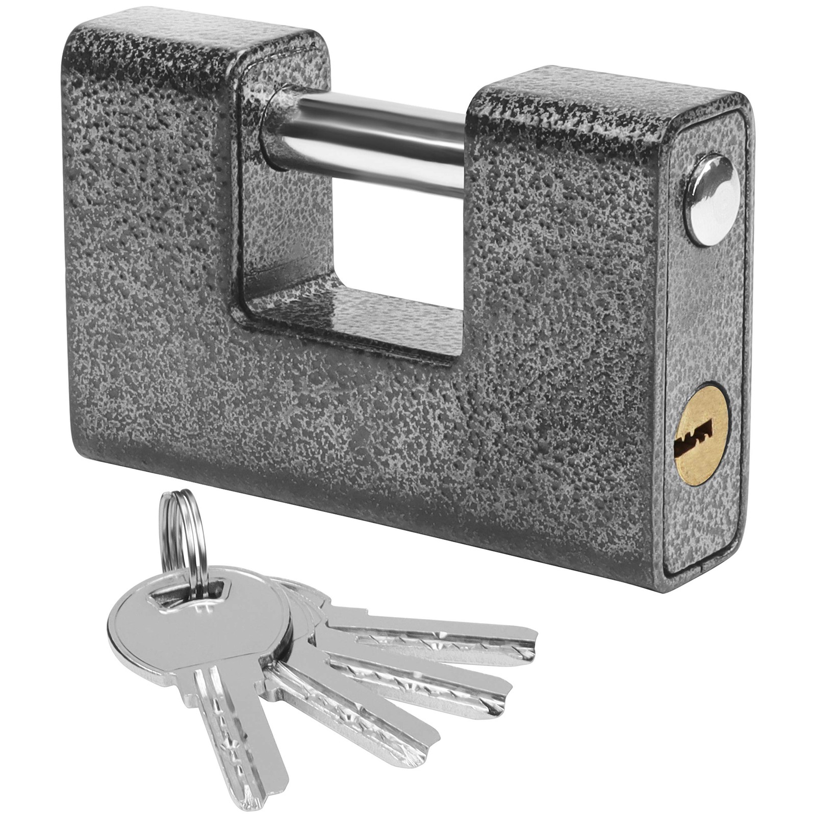 Cadenas extérieur pour abri de jardin et portail en acier blindé 80mm