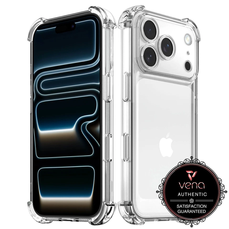 Vena For Apple iPhone 17 Pro Case Clear, Bump Resistant Crystal Clear Cover