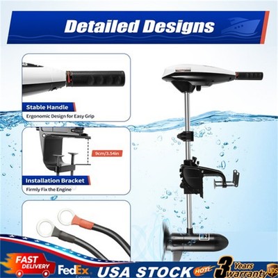 65LB Thrust Electric Outboard Trolling Motor Fishing Boat Engine Brush Motor 12V