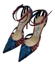 Jimmy Choo Glitter Fabric Pointed-Toe Strap Pumps Multicolor Size 36 EU36/US6
