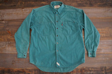 Vintage 90s 1992 Levis Modern Authentics Green Long Sleeve Button Shirt Mens L