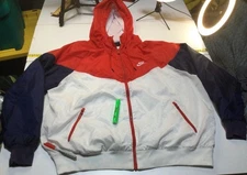 Vintage Nike Windrunner Windbreaker Mens XL Zip Red Blue White Rare Hood