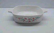 Vtg Corning Ware 1 Liter Rosemarie Pink Tulip Casserole Dish A-1-B No Lid