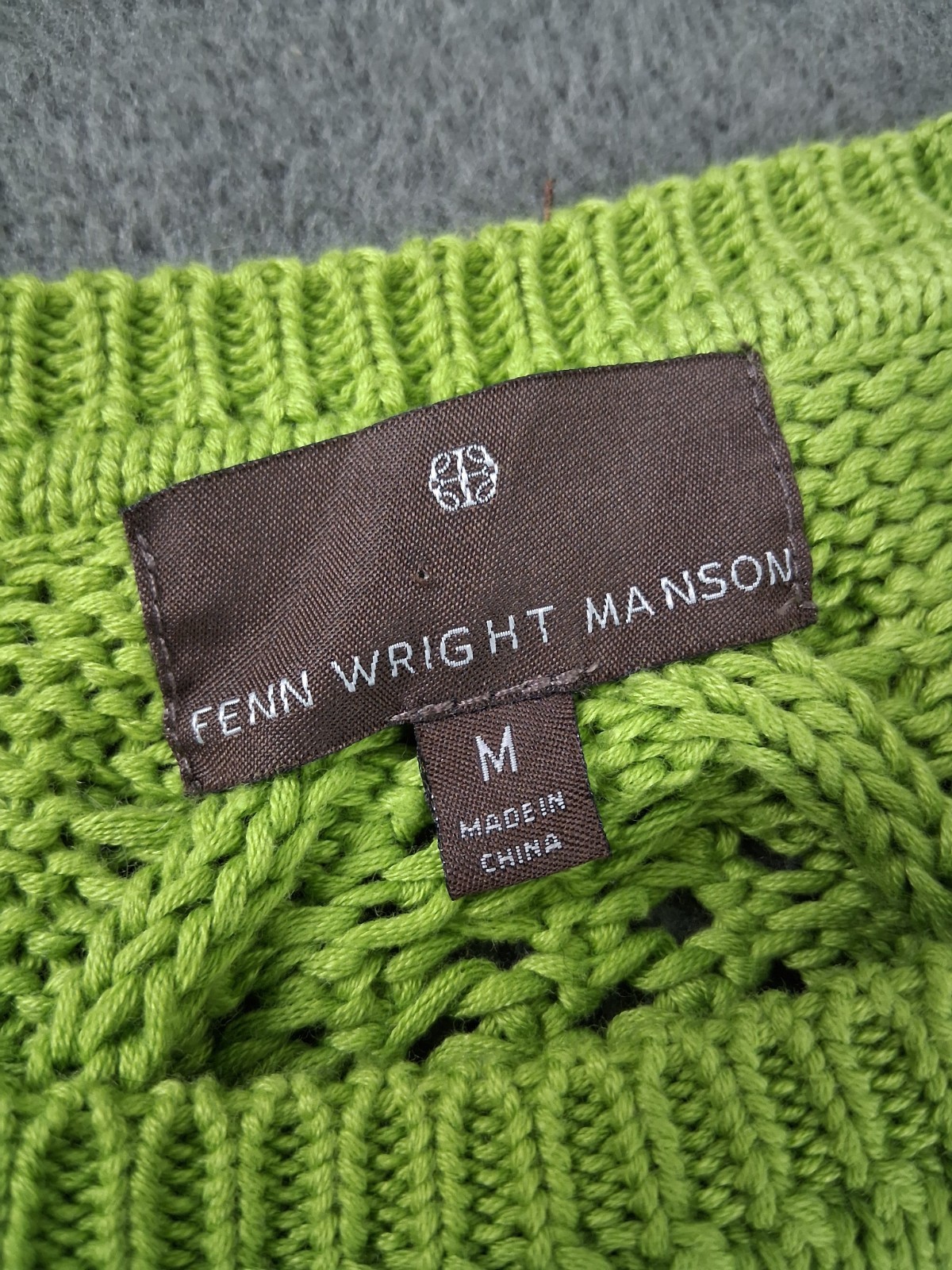 Fenn Wright Manson Sweater Medium Lime Green Open… - image 4