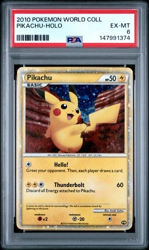2010 POKEMON WORLD COLLECTION PIKACHU-HOLO PSA 6