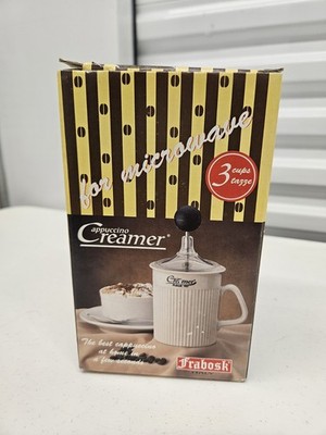 NIB Frabosk Italy Cappuccino Creamer Milk Frothing Mug Coffee Latte Ceramic Cup