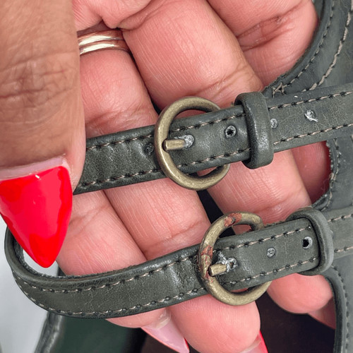 Vintage American Eagle Olive Green Double Strap Mary Jane Block Heels Size 9, Size 9, $21 - Photo 5