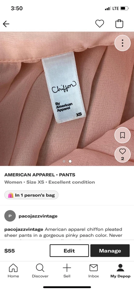 Calças de chiffon plissadas cintura alta transparente vestuário americano - Imagem 3 de 4