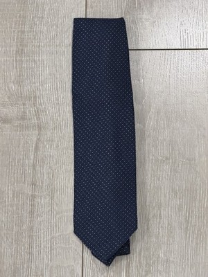 NWOT TOM FORD Navy Blue white polka dot Silk neck Tie ITALY Authentic