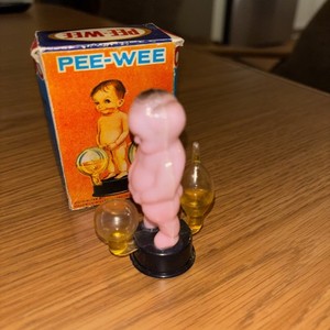 Vintage Working Bubbling Baby Boy Celluloid Novelty Toy With Box ~ 1950's Japan