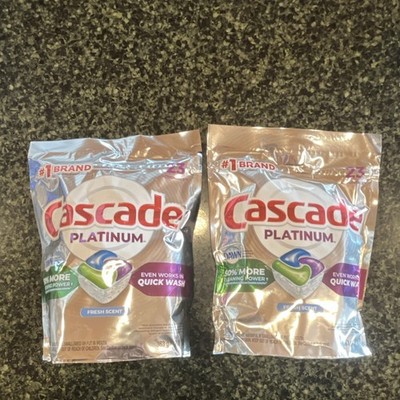 Cascade Platinum Dishwasher Detergent Capsules Fresh Scent 23ct each bag 