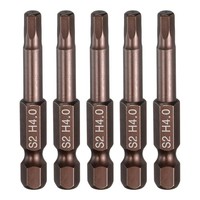 "5 StüCk Flache Sechskant-Bits H4.0 Magnetspitze 1/4\" Schaft 2\" FüR Kupferton"