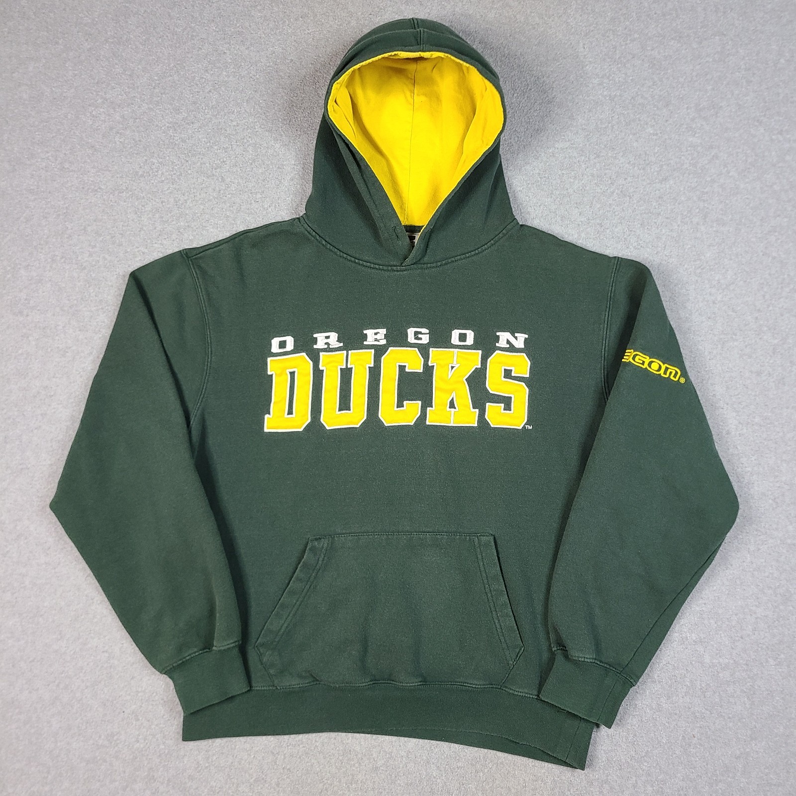 Vintage Oregon Duck Fleece Hoodie L Green Stadium Athletics Tag Y2K NCAA