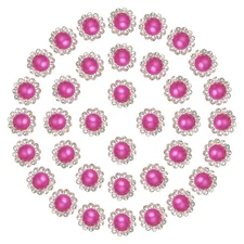12mm Sunflower Pearl Sew on Rhinestones 200 Pcs for Bedazzling, Rose Red