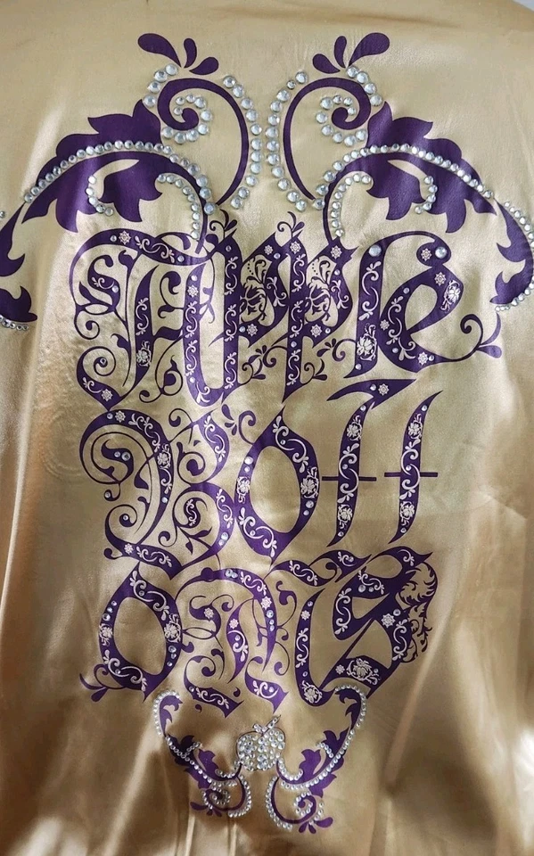 Girls Apple Bottoms Satin Jacket Gold/Purple Sparkle Zippered Youth  Size L   - Image 3 of 4