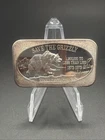 USSC Save the Grizzly Ultra Rare #838 1 Troy Oz. .999 Fine Silver Art Bar 1973
