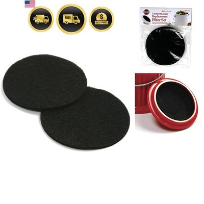 Replacement Filters for Ceramic Compost Keeper, 2 pieces ,Black