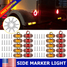 10x Red/10x Amber LED Side Marker Lights Indicators Camper Trailer Truck Running