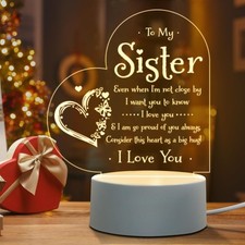 Sister Gifts - to My Sister Night Light, Sister Birthday Gifts, Sisters Gifts...