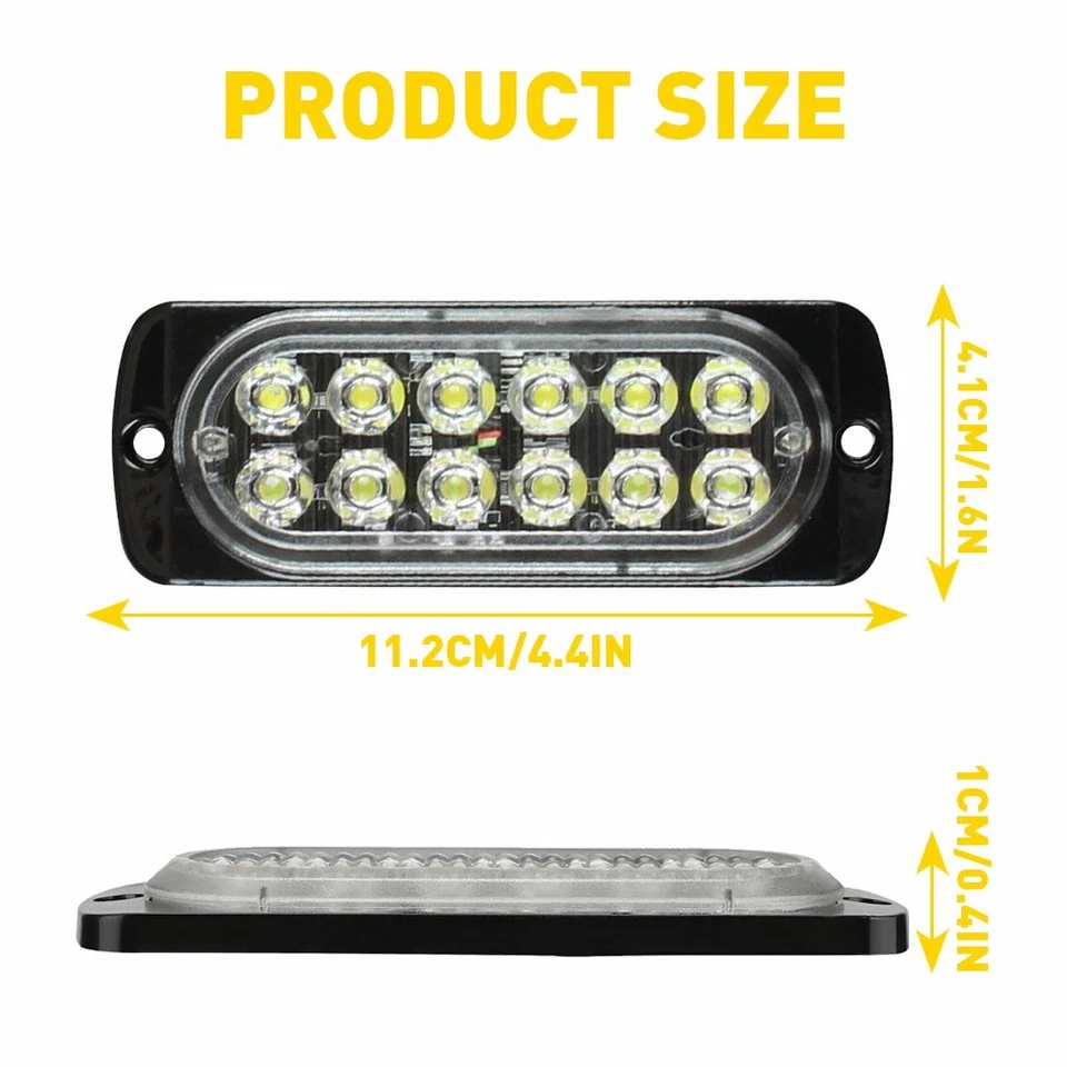 8x Luz LED Blanca Parrilla Delantera Marcador Lateral Faros Antiniebla Peligro Brillante Coche Camión EV Foto 2 de 4