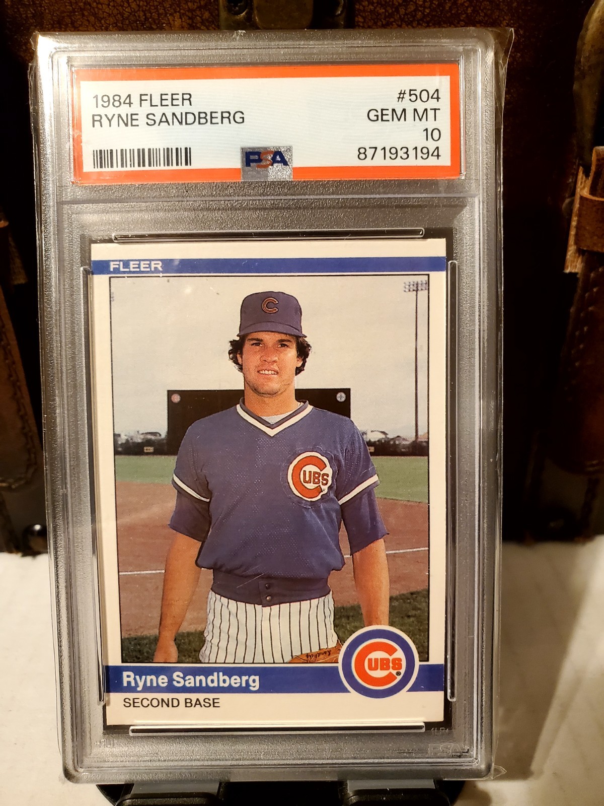 1984 Fleer Ryne Sandberg #504 PSA 10 GEM MINT Perfect Centering Chicago Cubs 