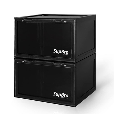Collection Crate - Easy Access Storage Shoes Box -Plastic Foldable Stackable ...