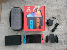 Nintendo Switch OLED 64GB Neon Blue/Red - Handheld Console - Excellent Condition
