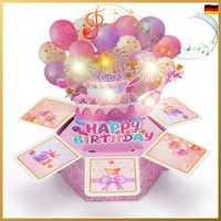 Geburtstagskarte Mit Musik Led-Lichtern 3D Pop-Up Geschenkbox FüR Kinder