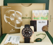 ROLEX - 18kt Rose Gold Yachtmaster Matte Black Dial Model 116655 - SANT BLANC