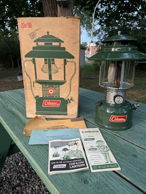 #ad 1968 Coleman 228F Dual Mantle Lantern w Box Manual amp; Paperwork 6 68 Pyrex $219.99