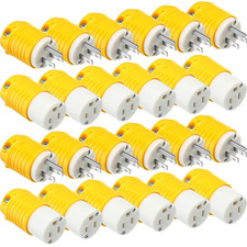 24 Pcs Extension Cord Ends 15a 125v 2 Pole 3 Wire Heavy Duty Replacement Male Pl