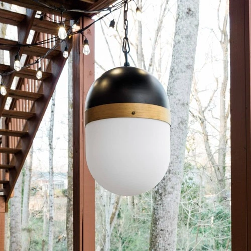 Capsule 12 1/4" Wide Matte Black 3-Light Outdoor Pendant - Picture 1 of 10