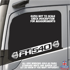 FH540 Side Window Stickers Pair – Truck Vinyl Decals 580mm Mirror Cut