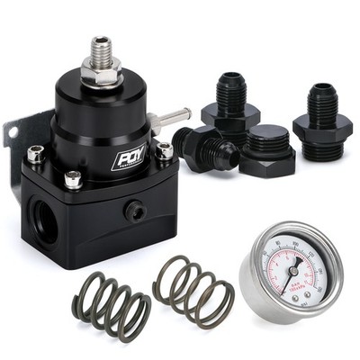AN6 6AN Fuel Pressure Regulator Adjustable With 3-70psi Gauge E85 EFI Universal