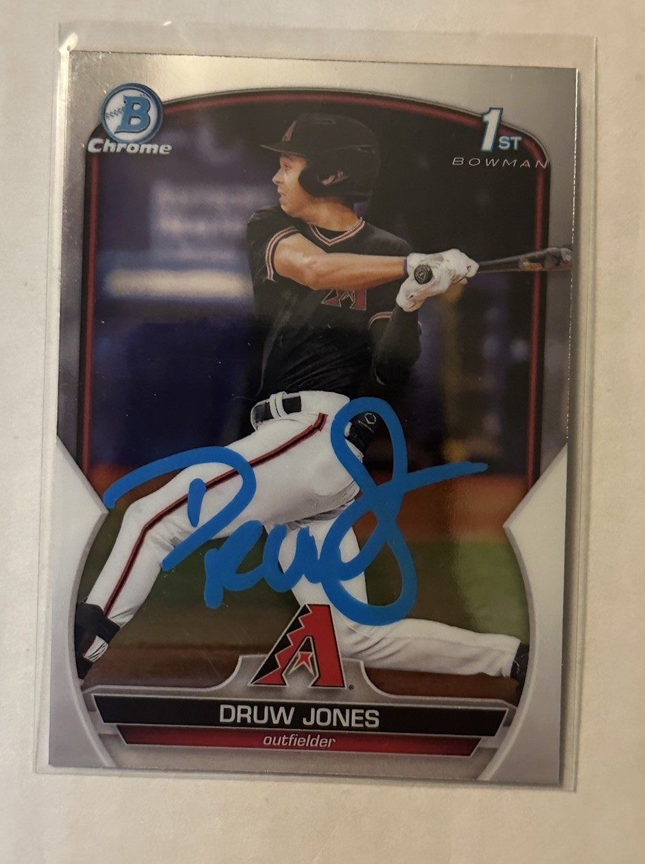 2023 1st Bowman Chrome Prospects Druw Jones Auto Signed Card Autograph #BCP25 RC