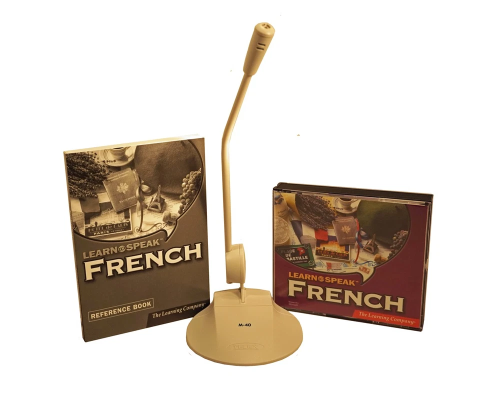 Learn to Speak French Language w/ Reference Book and Microphone 5 CDRom Set - Image 2 of 4