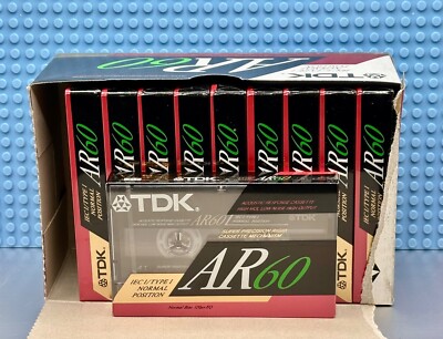 TDK  AR 60    VS. I   TYPE I    BOX OF 10  CASSETTE  TAPES (SEALED)