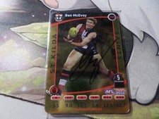 2012 AFL TEAMCOACH SILVER ST KILDA BEN McEVOY # 195 CARD HAND Signed