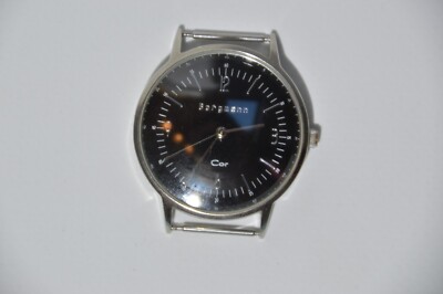 Bergmann Uhr Cor schwarzes Zifferblatt silberne Zeiger ohne Armband