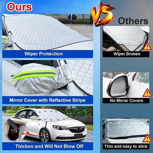 Magnetic Car Windshield Snow Cover Winter Windscreen Ice Frost Protector Guard - Picture 3 of 11