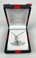 NEW 1/10 CT TW Diamond Sterling Silver 18  Pendant Necklace MSRP 124.95 w Box