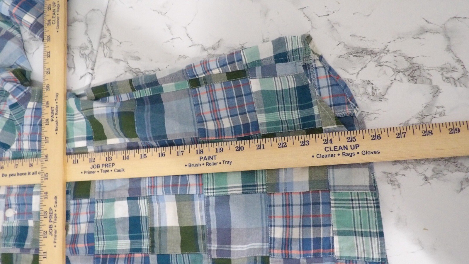 LL Bean Patchwork Plaid Button Front Top Shirt Bl… - image 6