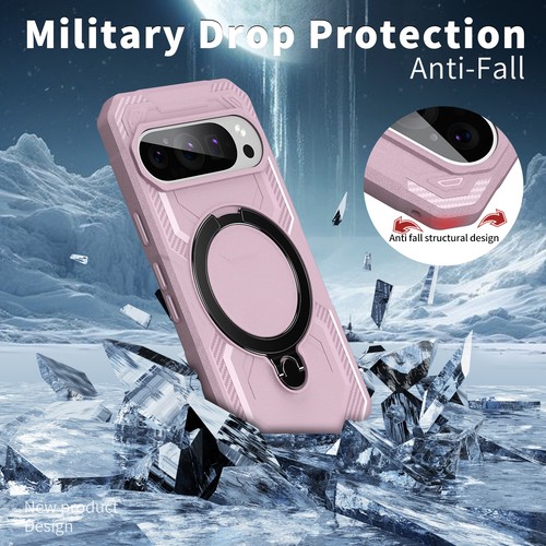 For Google Pixel 9 Pro XL/9Pro/9 Mag Safe Rotatable Ring Stand Shockproof Case - Picture 43 of 50