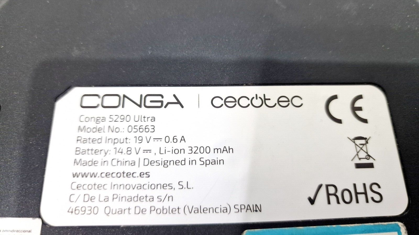 Robot aspirador - Cecotec Conga 5290 Ultra Recambios Parts