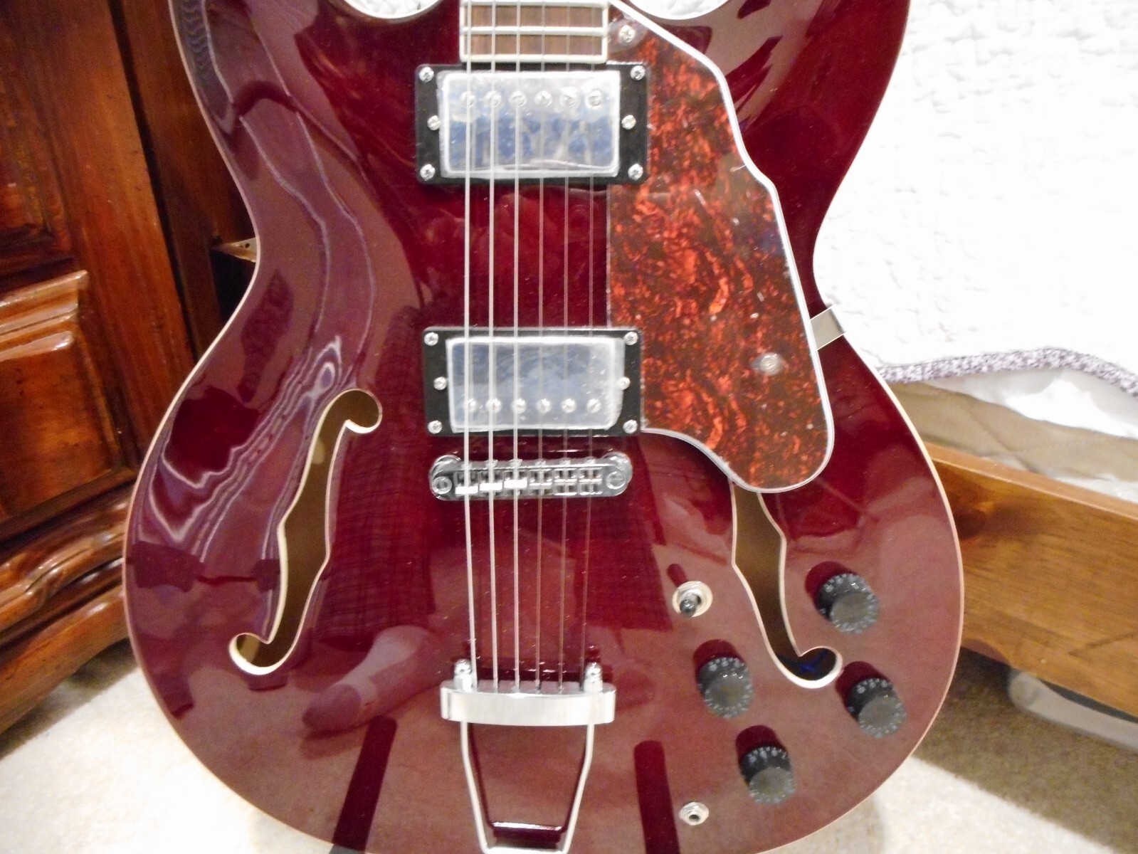 Glarry GGS101 SemiHollow Electric Guitar Red, Set Neck eBay