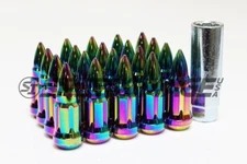 Z RACING BULLET NEO CHROME STEEL LUG NUTS 12X1.5MM EXTENDED KEY CLOSED