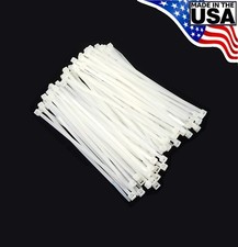 Zip Cable Ties 5" 40lbs 100pc Natural White Made in USA Nylon Wire Tie Wraps