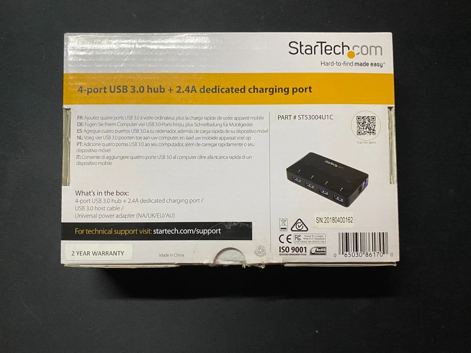 StarTech 4-Port USB 3.0 Hub Plus Dedicated Charging Port (ST53004U1C) - Image 3 of 4