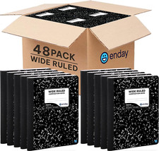 Bulk Marble Composition Notebooks, Wide Ruled, 48 Pack, 100 Sheets Each