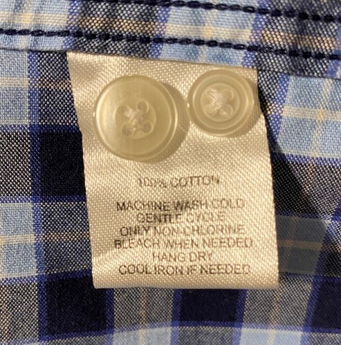 Untuckit Check Navy Blue Gray Long Sleeve Button Up Men Cotton Shirt Size S EUC - Picture 12 of 12